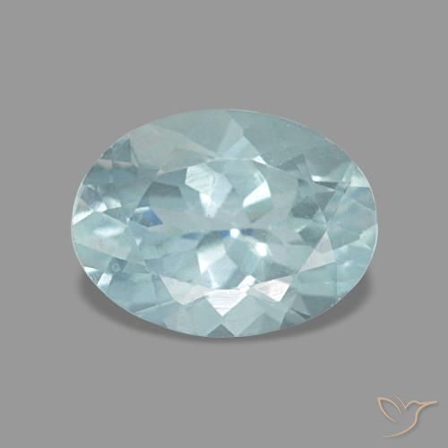 Aguamarina turquesa natural de 1,08 ct, corte óvalo, VVS