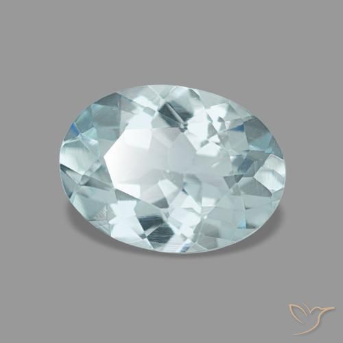 Aguamarina turquesa natural de 0,96 ct, corte óvalo, VVS