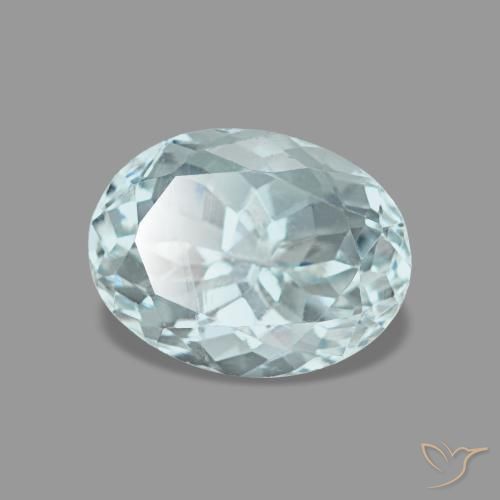 Aguamarina turquesa natural de 1,24 ct, corte óvalo, VVS