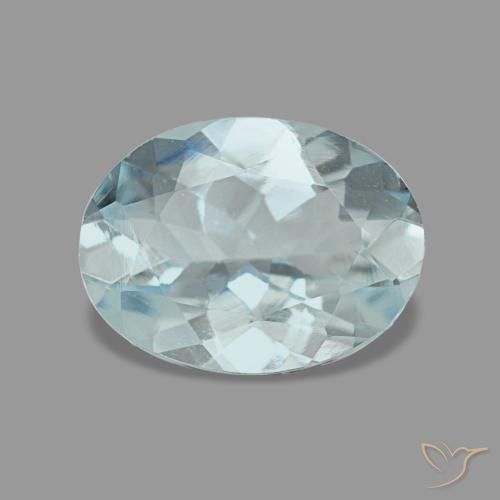 Aguamarina turquesa natural de 0,95 ct, corte óvalo, VVS