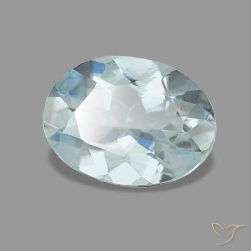 Aguamarina turquesa natural de 0,95 ct, corte óvalo, VVS