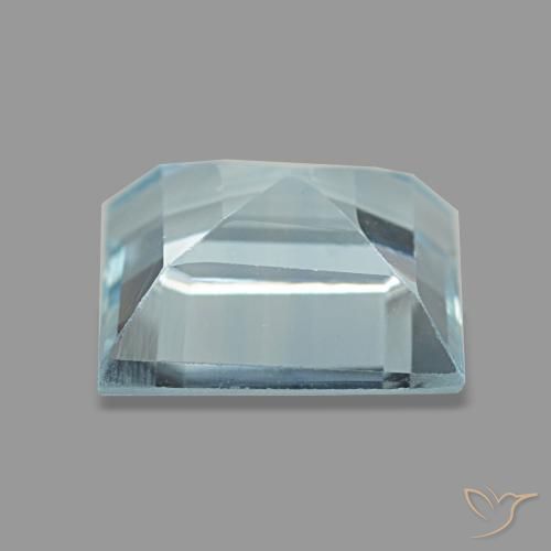 Aguamarina azul natural de 2,27 ct, cuadrado, VVS