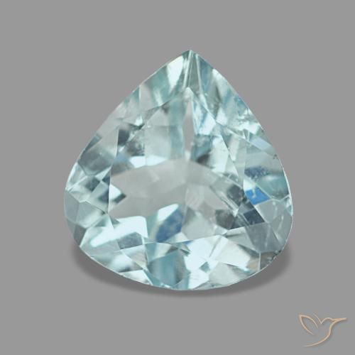 Aguamarina azul natural de 1,29 ct, en forma de pera, VS