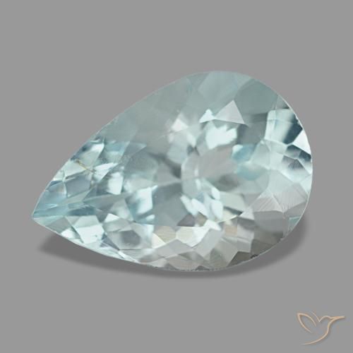 Aguamarina azul de 1,64 ct, en forma de pera, VVS