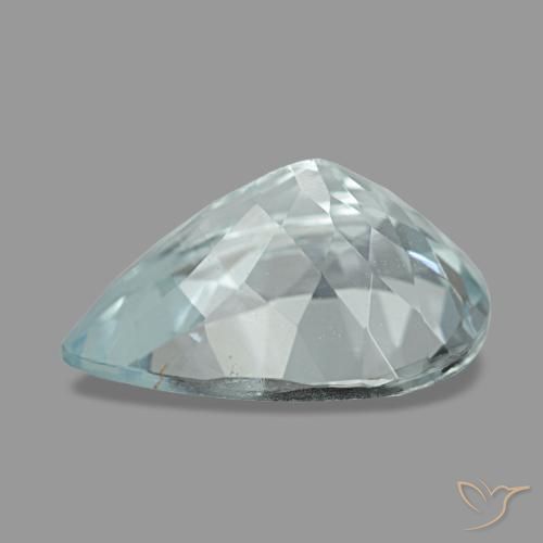 Aguamarina azul natural de 1,64 ct, en forma de pera, VVS