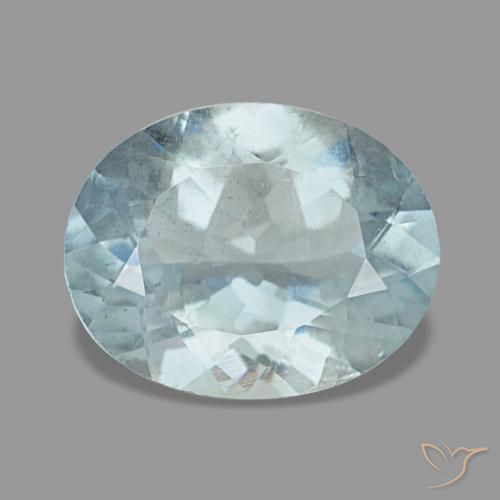 Aguamarina azul natural de 2,03 ct, corte óvalo, VS