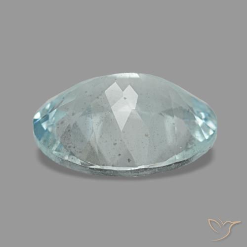 Aguamarina azul natural de 2,03 ct, corte óvalo, VS
