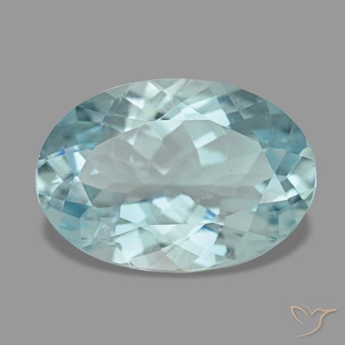 Aguamarina azul natural de 3,02 ct, corte óvalo, VVS