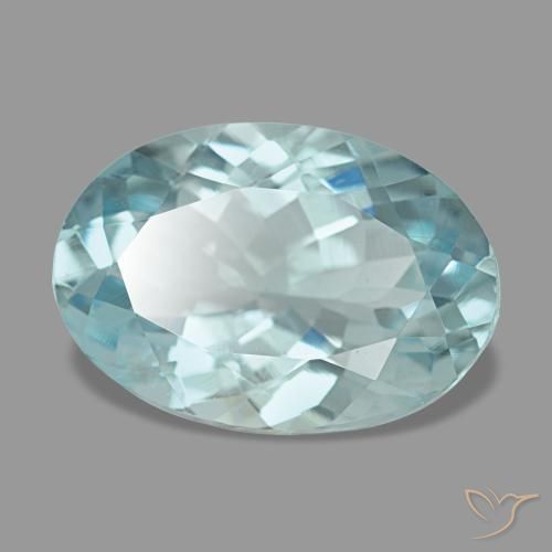 Aguamarina azul natural de 3,02 ct, corte óvalo, VVS