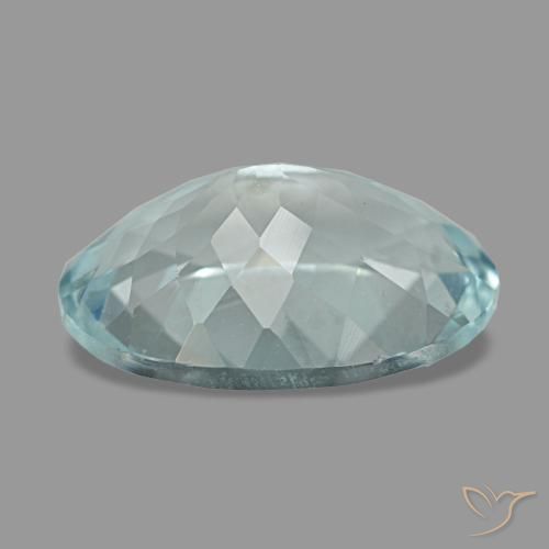 Aguamarina azul natural de 3,02 ct, corte óvalo, VVS