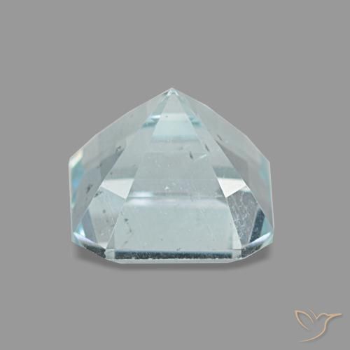 Aguamarina azul natural de 1,06 ct, corte esmeralda, VS