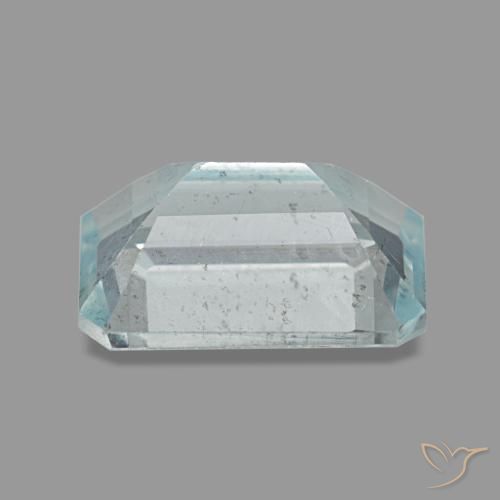 Aguamarina azul natural de 1,45 ct, corte esmeralda, VS