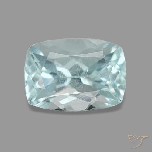 Aguamarina azul natural de 1,18 ct, corte cojín, VS