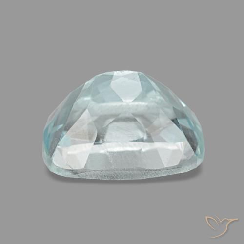 Aguamarina azul natural de 1,18 ct, corte cojín, VS