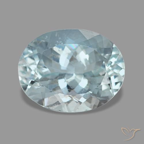 Aguamarina azul natural de 2,40 ct, corte óvalo, VS