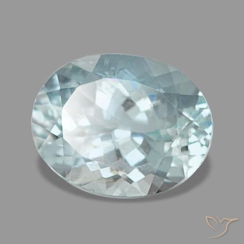 Aguamarina azul natural de 2,40 ct, corte óvalo, VS