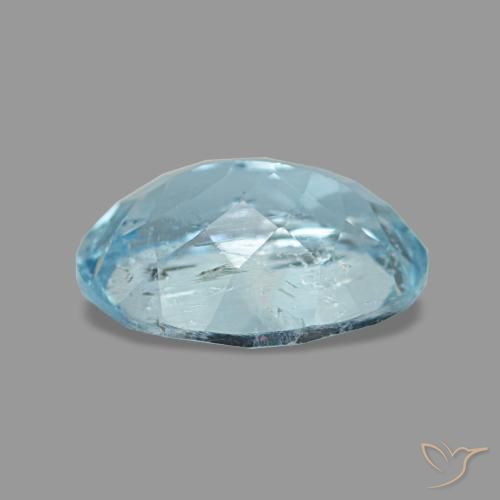 Aguamarina azul natural de 1,02 ct, corte óvalo, VS