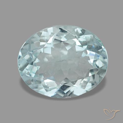 Aguamarina azul natural de 2,04 ct, corte óvalo, VS