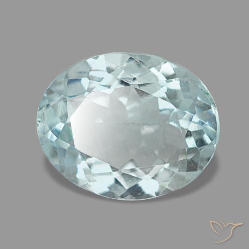 Aguamarina azul natural de 2,04 ct, corte óvalo, VS