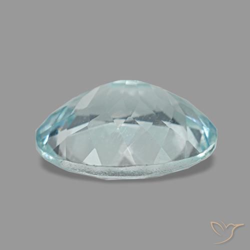 Aguamarina azul natural de 2,04 ct, corte óvalo, VS