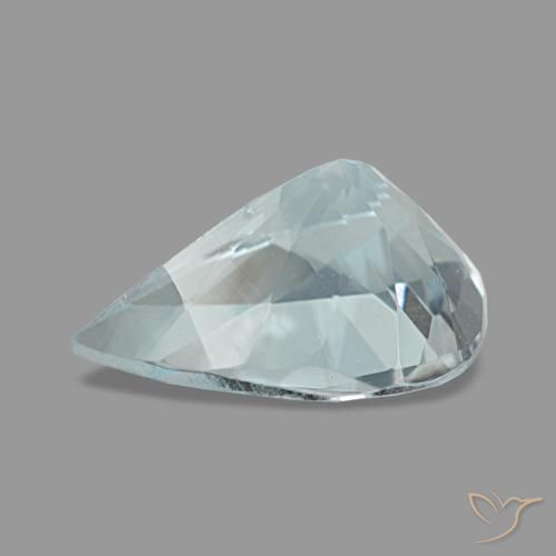 Aguamarina azul natural de 1,08 ct, en forma de pera, VS