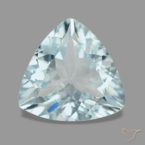 Aguamarina azul natural de 1,74 ct, trillón, VS