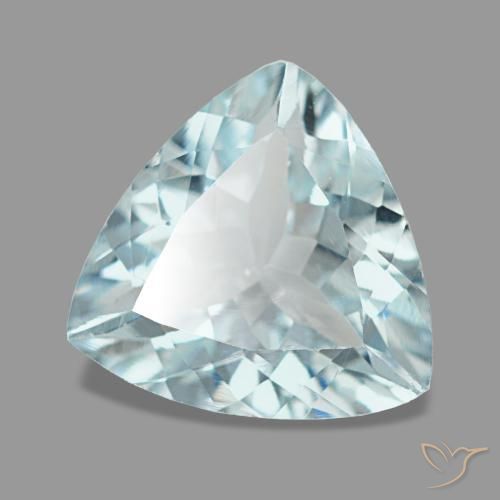 Aguamarina azul natural de 1,74 ct, trillón, VS