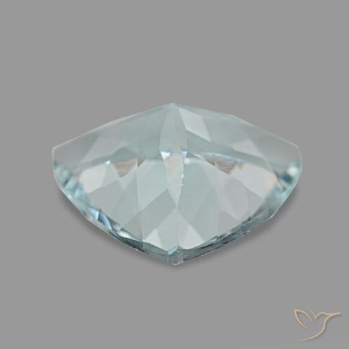 Aguamarina azul natural de 1,74 ct, trillón, VS