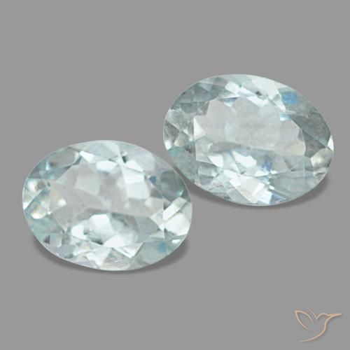 Gemas de aguamarina azul natural de 2,00 ct, corte óvalo, VS