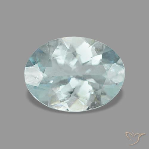 Aguamarina azul natural de 0,97 ct, corte óvalo, VS