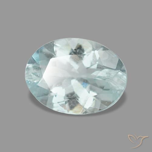 Aguamarina azul natural de 0,97 ct, corte óvalo, VS