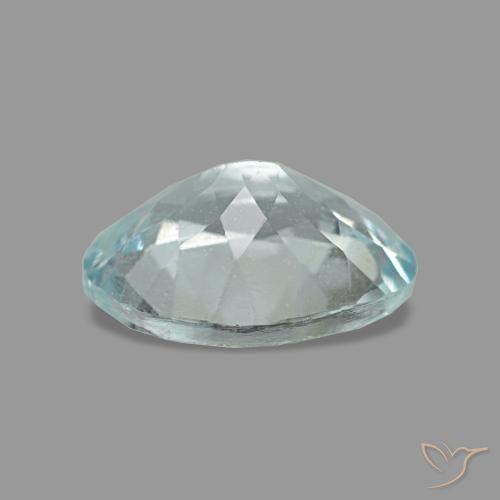 Aguamarina azul natural de 0,97 ct, corte óvalo, VS