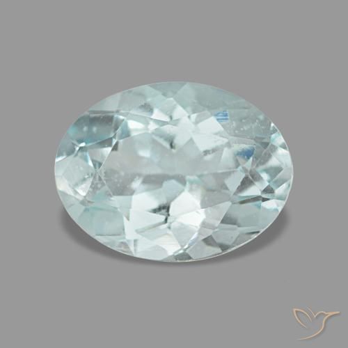 Aguamarina azul natural de 1,13 ct, corte óvalo, VS