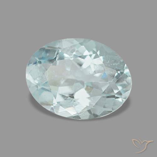 Aguamarina azul natural de 1,13 ct, corte óvalo, VS