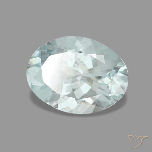 Aguamarina azul natural de 1,05 ct, corte óvalo, VS