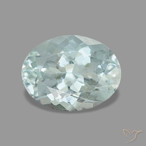 Aguamarina azul natural de 1,17 ct, corte óvalo, VS
