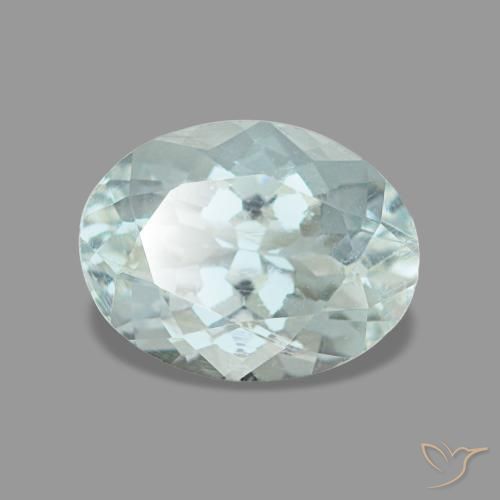Aguamarina azul natural de 1,17 ct, corte óvalo, VS