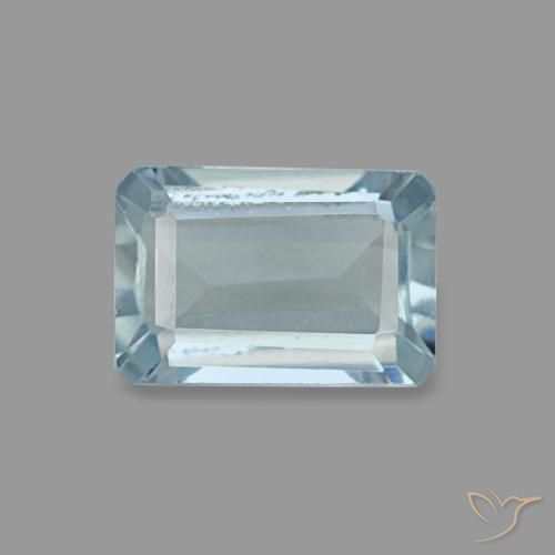 Aguamarina turquesa de 0,54 ct, corte esmeralda, VVS-VS