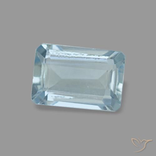 Aguamarina turquesa natural de 0,54 ct, corte esmeralda, VVS-VS