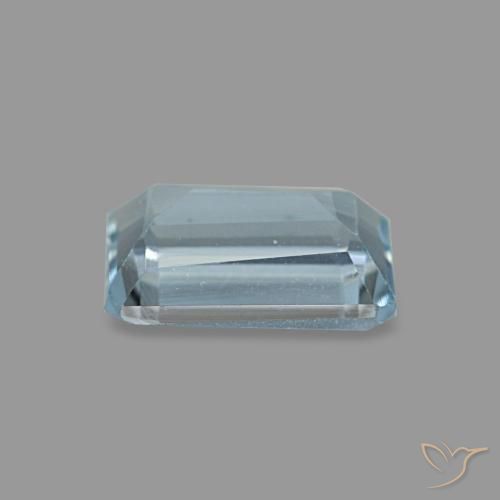Aguamarina turquesa natural de 0,54 ct, corte esmeralda, VVS-VS