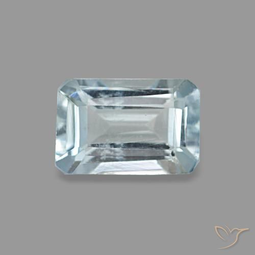 Aguamarina turquesa natural de 0,52 ct, corte esmeralda, VS