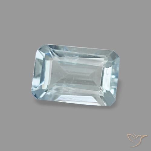Aguamarina turquesa natural de 0,52 ct, corte esmeralda, VS