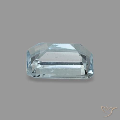 Aguamarina turquesa natural de 0,52 ct, corte esmeralda, VS