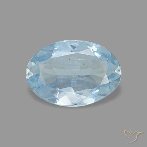 Aguamarina azul natural de 0,62 ct, corte óvalo, VVS-VS