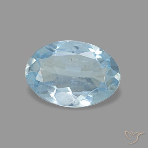 Aguamarina azul natural de 0,62 ct, corte óvalo, VVS-VS