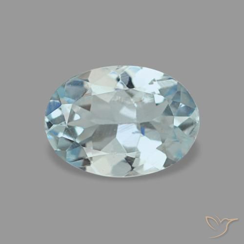 Aguamarina azul natural de 0,55 ct, corte óvalo, VVS