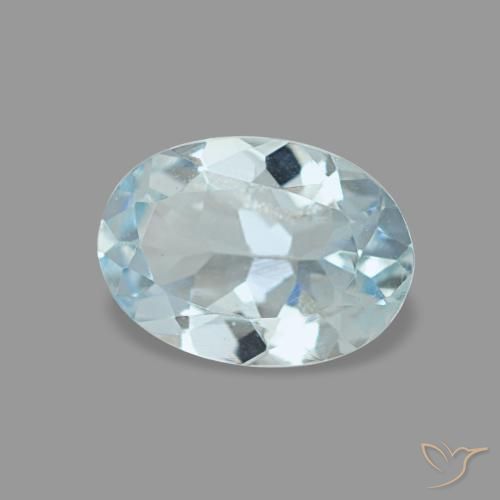 Aguamarina azul natural de 0,55 ct, corte óvalo, VVS