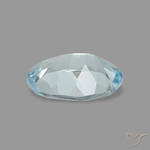 Aguamarina azul natural de 0,55 ct, corte óvalo, VVS