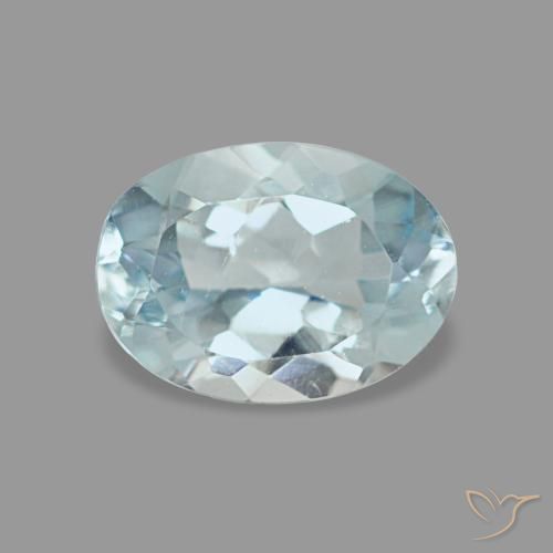 Aguamarina azul natural de 0,61 ct, corte óvalo, VVS