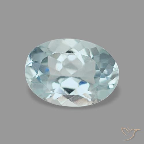 Aguamarina azul natural de 0,61 ct, corte óvalo, VVS